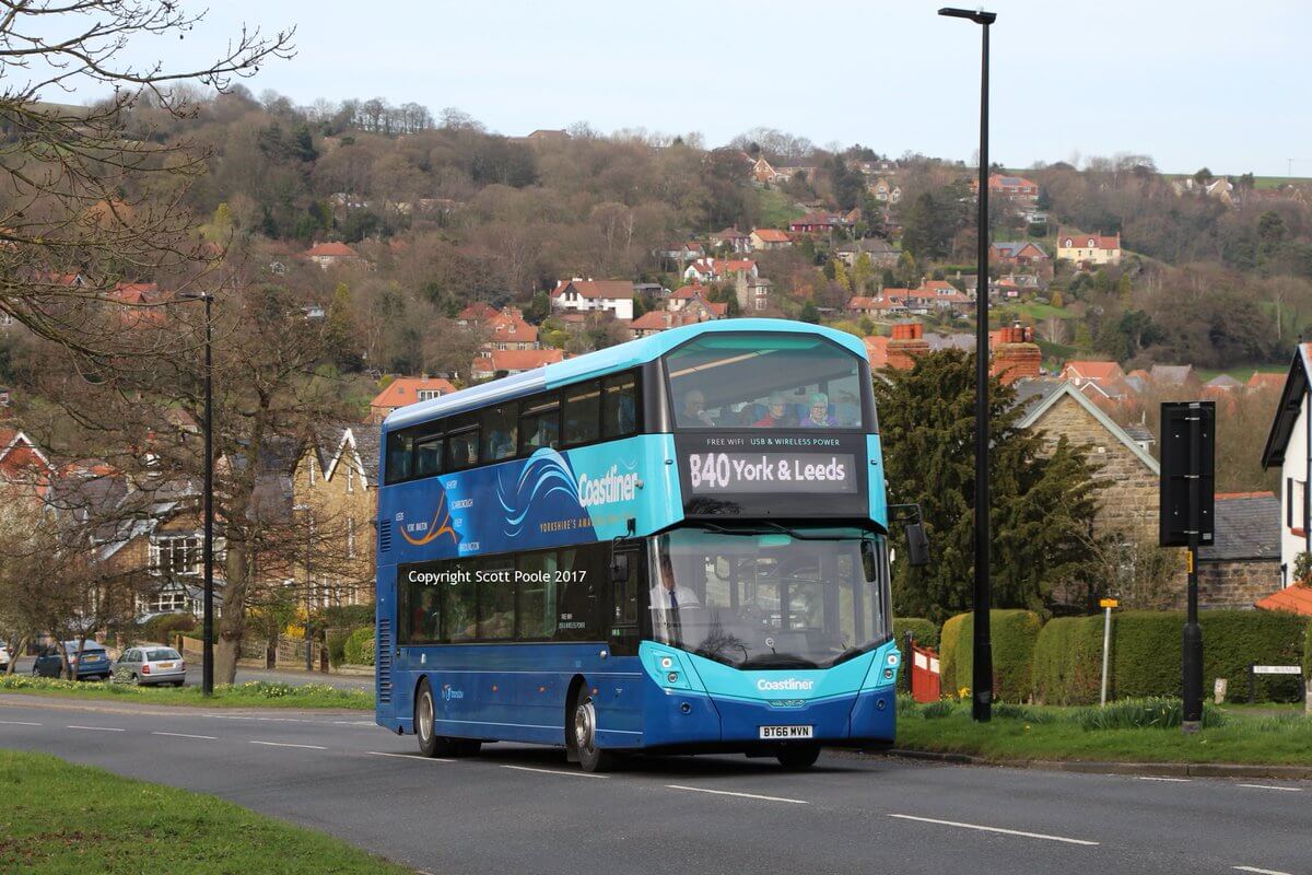 Coastliner 840 heading out of Malton towards Pickering and Thornton-le-Dale