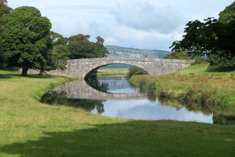 Milnthorpe Bridge spans the River Bela on the walk from Beetham 